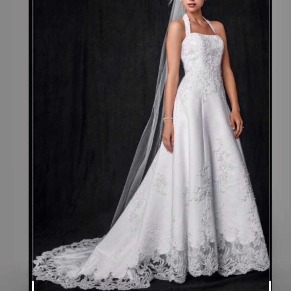 Satin Halter Wedding Dress